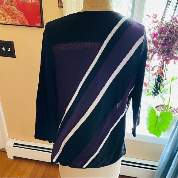 EASYWEAR BY CHICO’S | purple black white open cardigan 0 - Picture 6 of 10